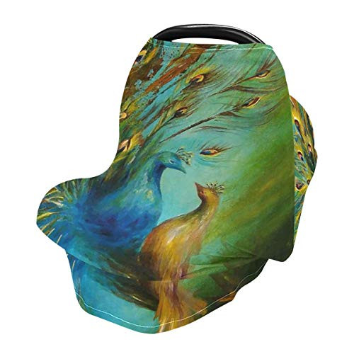 Nursing Cover Breastfeeding Scarf Peacock- Baby Car Seat Covers Stroller Cover Carseat Canopy -l-