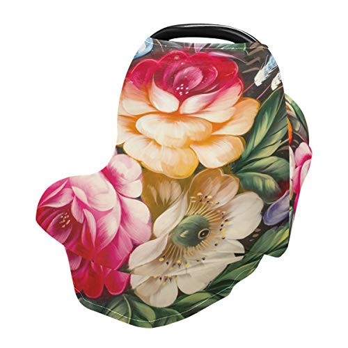 Nursing Cover Breastfeeding Scarf Floral Flower- Baby Car Seat Covers Stroller Cover Carseat Canopy -l-