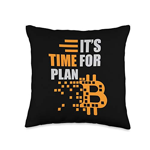 Bitcoin It's Time For Plan B Throw Pillow 16x16 Multicolor