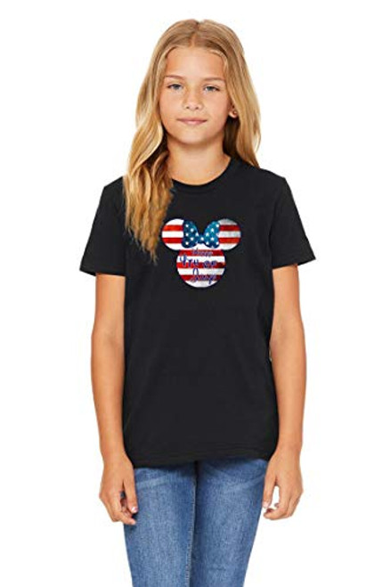 4th of July -Independence Day- Minnie Ears -V2- Kid's T-Shirt Black for Girls. -L- -OSD Version- 4th of July -Independence Day- Minnie Ears -V2- Kid's T-Shirt Black for Girls. -L- -OSD Version-