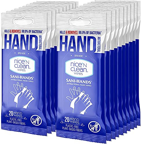 Nice 'N Clean Sensitive Skin Wet Hand Wipes Infused with Aloe  and  Vitamin E Blue 400 Count