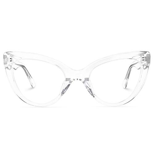 Zeelool Women's Stylish Cat Eye Glasses Frame with Clear Lens Claudette ZOA01968-02 Crystal