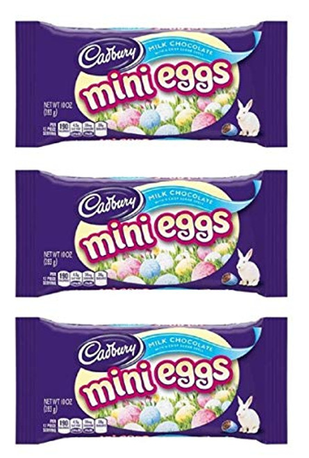 Cadbury Easter Candy Coated Mini Eggs -Milk Chocolate 10 Ounce- - PACK OF 3 Cadbury Easter Candy Coated Mini Eggs -Milk Chocolate 10 Ounce- - PACK OF 3