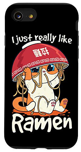 iPhone SE -2020- - 7 - 8 Kawaii Cute Anime Cat Girl Otaku Japanese Ramen Noodles Gift Case