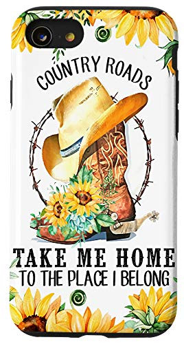 iPhone SE -2020- - 7 - 8 Sunflower Cowboy Boots Cowgirl Rodeo Country Music Girl Case