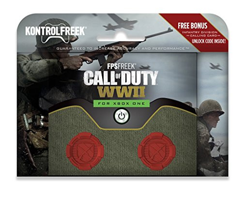 KontrolFreek FPS Freek Call of Duty: WWII for Xbox One Controller | Performance Thumbsticks | 2 High-Rise Concave | Red