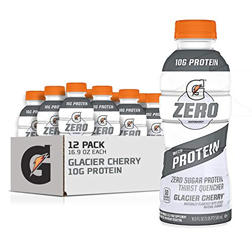 Gatorade Zero With Protein 10g Whey Protein Isolate Zero Sugar Electrolytes Glacier Cherry 16.9 Fl Oz 12 Pack