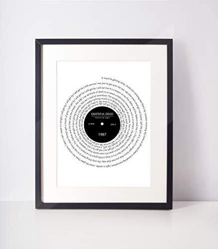 Grateful Dead"Touch of Grey" Lyric Record Album Print Jerry Garcia Print Lyrics Wall Art
