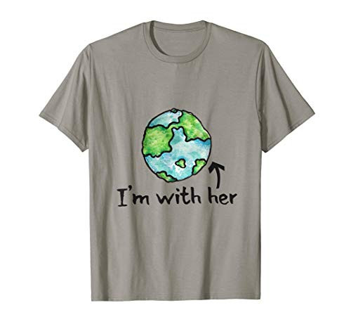 I'm with her shirt earth day artistic mother earth tee