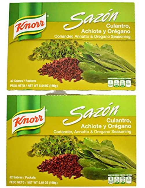 Knorr Sazon Seasoning Coriander Annatto and Oregano Culantro Achiote y Oregano -Pack of 2- 64 ct Knorr Sazon Seasoning Coriander Annatto and Oregano Culantro Achiote y Oregano -Pack of 2- 64 ct