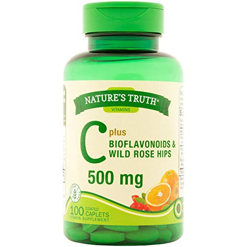Nature's Truth C 500 mg Plus Bioflavonoids  and  Wild Rose Hips Vitamin Supplement - 100 Caplets Pack of 4