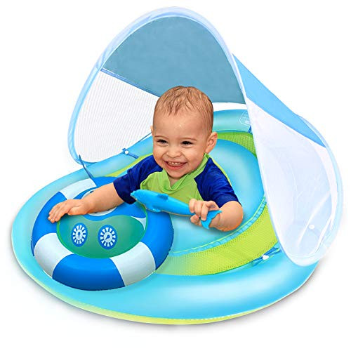 Baby Swimming Pool Float with Sun Canopy Safety Seat Double Airbag Inflatable Baby Swim Rings for Babies Kids Baby Floats for Pool Spring Floatie Swim Trainer Pool Floats for Toddlers 6-36 Months Baby Swimming Pool Float with Sun Canopy Safety Seat Double Airbag Inflatable Baby Swim Rings for Babies Kids Baby Floats for Pool Spring Floatie Swim Trainer Pool Floats for Toddlers 6-36 Months