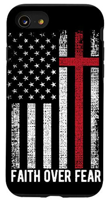 iPhone SE -2020- - 7 - 8 Faith Over Fear American USA Flag Christian Cross Jesus Case iPhone SE -2020- - 7 - 8 Faith Over Fear American USA Flag Christian Cross Jesus Case