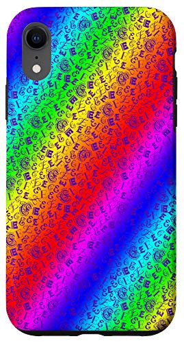 iPhone XR Letter E Rainbow Patterned Phone Case Monogrammed Initial Case