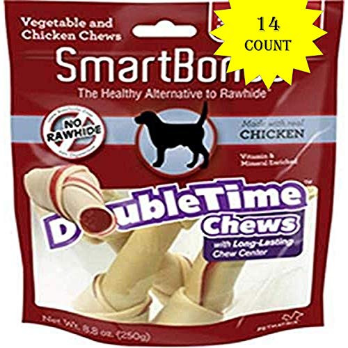 Smartbone DoubleTime Chicken Dog Chew FamilyValue 2Pack -Mini-16Pieces--jnH