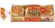 Thomas' Hearty Grains 100 percent Whole Wheat English Muffins 12 oz -Pack of 2-
