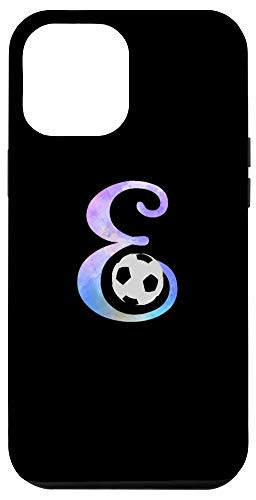 iPhone 12 Pro Max Letter e soccer ball monogram initial e watercolor Case