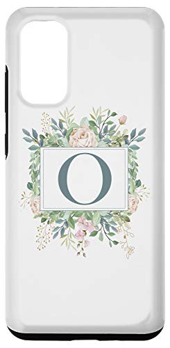 Galaxy S20 Letter O Monogram Initial O Floral Leaves Personalized Gift Case