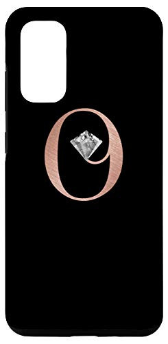 Galaxy S20 Letter O rose pink phone case initial O black for girls Case