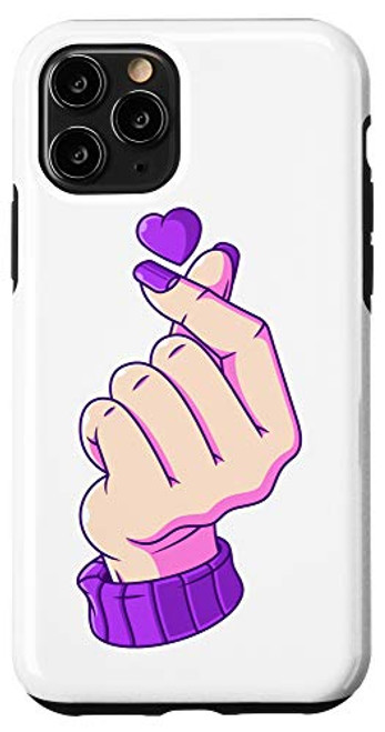 iPhone 11 Pro Korean Finger Heart Sign Saranghae I Love You K-Pop Kdrama Case