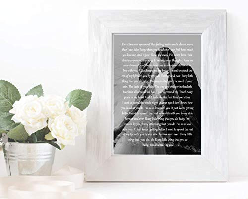 Valentines Day Anniversary Gift 1st Anniversary Gift with Your Photo UNFRAMED First Dance Song Lyrics Personalized Anniversary Gift First Dance Song Print on Kodak ENDURA Lustre"E" Paper