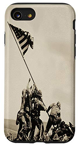 iPhone SE -2020- - 7 - 8 Iwo Jima American USA US Flag Raising WW2 WWII Veteran Case