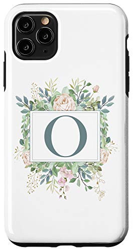 iPhone 11 Pro Max Letter O Monogram Initial O Floral Leaves Personalized Gift Case