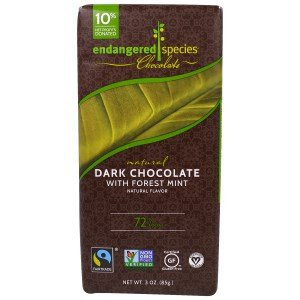 Endangered Species Chocolate Natural Chocolate with Forest Mint 3 oz -85 g--Pack of 3-