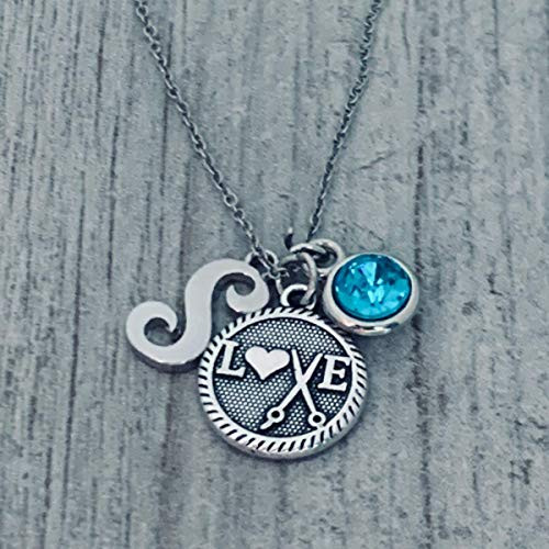 Personalized Hairstylist Necklace Hair Stylist Charm Jewelry Love Pendent Birthstone Initial Charms Hairdresser Gift for Women Personalized Hairstylist Necklace Hair Stylist Charm Jewelry Love Pendent Birthstone Initial Charms Hairdresser Gift for Women