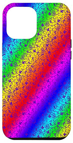 iPhone 12 Pro Max Letter K Rainbow Patterned Phone Case Monogrammed Initial Case