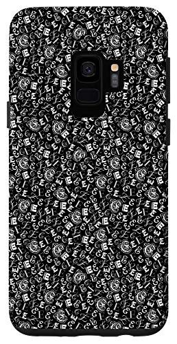 Galaxy S9 Letter E Patterned Phone Case Monogram Initial Fancy Black E Case