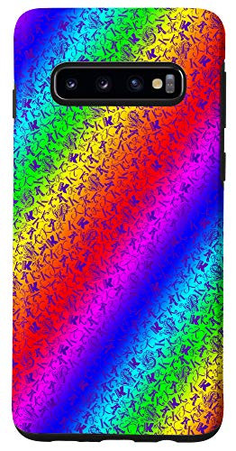 Galaxy S10 Letter K Rainbow Patterned Phone Case Monogrammed Initial Case