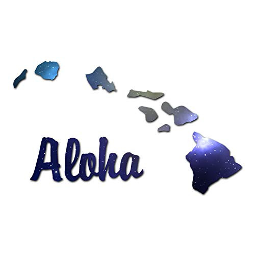 Aloha Hawaiian Island - Vinyl Decal Sticker - 17" x 10" - Galaxy
