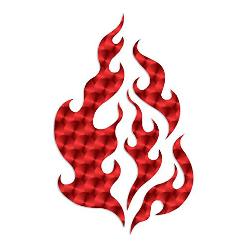 Fire Flames Art - Vinyl Decal Sticker - 10.75" x 17" - Red Engine Turn
