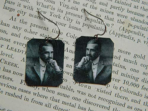 Author Earrings L. Frank Baum The Wizard of Oz Mixed Media Jewelry