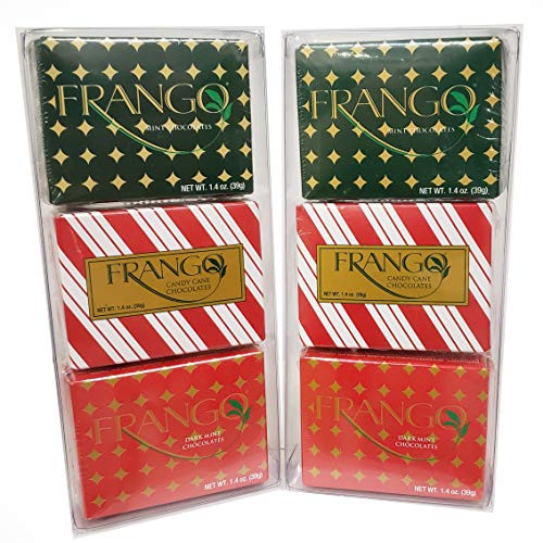 Frango Mint Chocolate Variety Packs - 3 Flavors - 2 Packs of Each Flavor - Flavors Include Milk Chocolate Mint Candy Cane Dark Chocolate Mint - Pack Weight 1.4 Ounces
