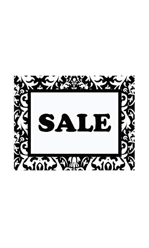 Small Boutique Black Damask Sign Cards - 5½H x 7W - Pack of 25