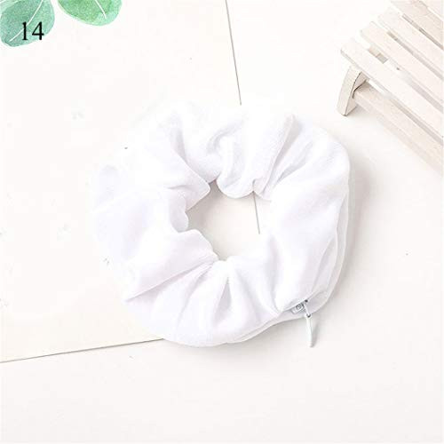 Zipper Tie-Dye Velvet Scrunchie Women Girls Elastic Hair Rubber Bands Accessories Tie Hair Rope Ring Holder Headdress 14