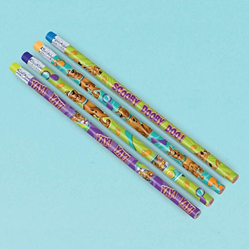 Amscan Awesome Scooby-Doo Pencil Favors Birthday Party Favor, 7-1/2", Orange/Green/Teal/Purple