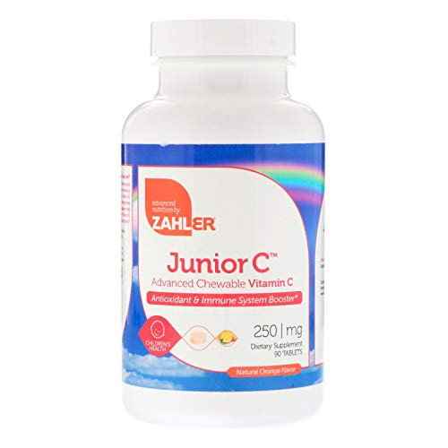 Zahler Junior C Advanced Chewable Vitamin C Natural Orange Flavor 250 mg 90 Tablets