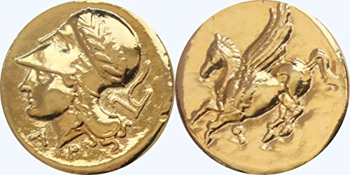 Golden Artifacts Athena and Pegasus Famous Greek Coin Annabeth's Mom Percy Jackson Teen Gift Unique Gift Greek Mythology -PJ43-G- Golden Artifacts Athena and Pegasus Famous Greek Coin Annabeth's Mom Percy Jackson Teen Gift Unique Gift Greek Mythology -PJ43-G-