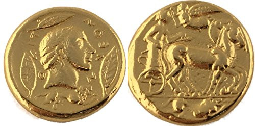 Golden Artifacts Apollo  and  Charioteer Famous Greek Coin Son of Zeus Percy Jackson Teen Gift Unique Gift Greek Mythology -PJ27-G-