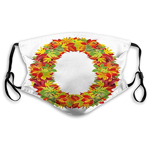 Comfortable Printed maskAutumn Season Inspired Uppercase O in Various TonesWindproof Facial Decorations for Unisex Adults Comfortable Printed maskAutumn Season Inspired Uppercase O in Various TonesWindproof Facial Decorations for Unisex Adults