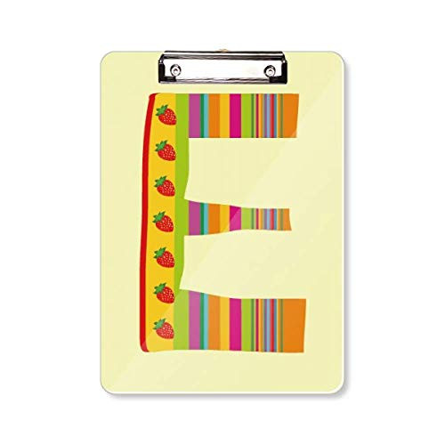 E Alphabet Strawberry Fruit Cute Pattern Clipboard Folder Writing Pad Backing Plate A4