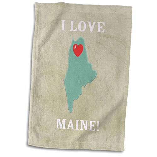 3D Rose I Love Maine with A Heart On The State-Green-Red-Beige Hand Towel 15" x 22" Multicolor 3D Rose I Love Maine with A Heart On The State-Green-Red-Beige Hand Towel 15" x 22" Multicolor