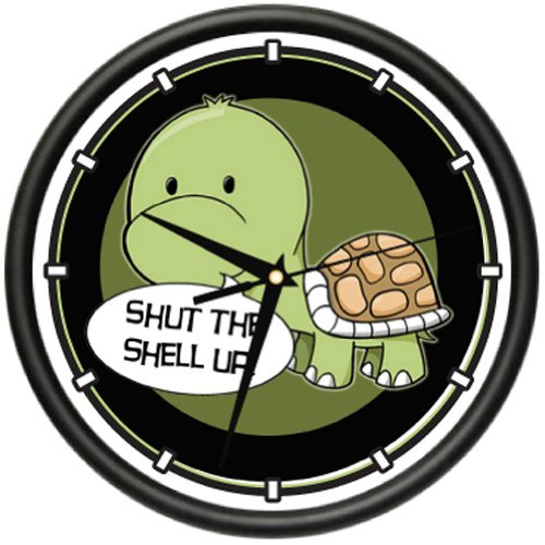 SignMission Turtle Wall Clock Shell Florida sea Beach Reptile Zoo Aquarium Gag Gift Beagle