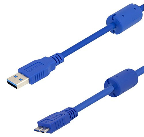 L-COM U3A00010-05M USB Cable w-Ferrite USB Type A Plug Micro USB Type B Plug 500 mm 1.64 ft USB 3.0 Blue
