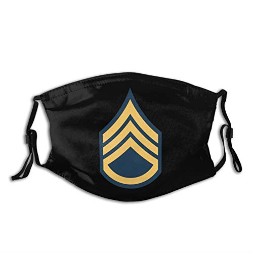 OCZLXRXE Us Army Staff Sergeant E-6 Rank Veteran Masks Outdoor Windproof Dustproof Scarf Masks Adult Dust Mask for Men's Woman Washable  and  Reusable Popular Breathing Mask -Equipped with 2 Filters-