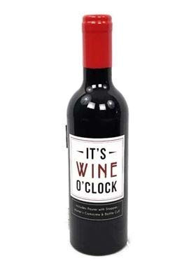 Bottle Shaped Wine Gift Set Including a wine pourer with stopper, a wine ring a waiter's corkscrew (Red)