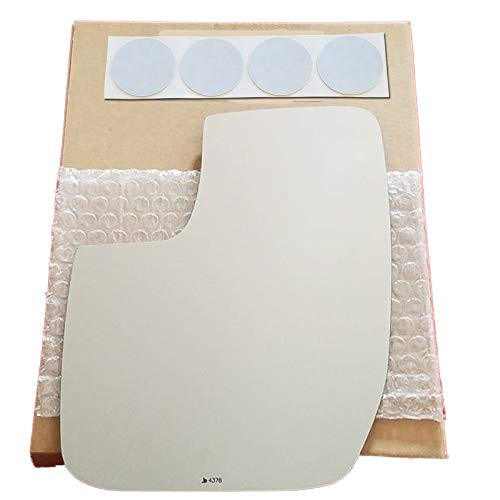 Mirror Glass Replacement  plus Adhesive Pads for 2010-2014 Ford E-350 Super Duty Driver Side - Lower Flat Mirror
